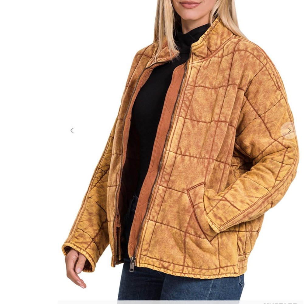 NWT Dolman Quilted Knit Jacket, MUSTARD - Size XL